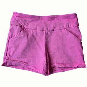 Versona Pink Woven Textured Preppy Mid Rise Casual Summer Shorts Women's Size 0